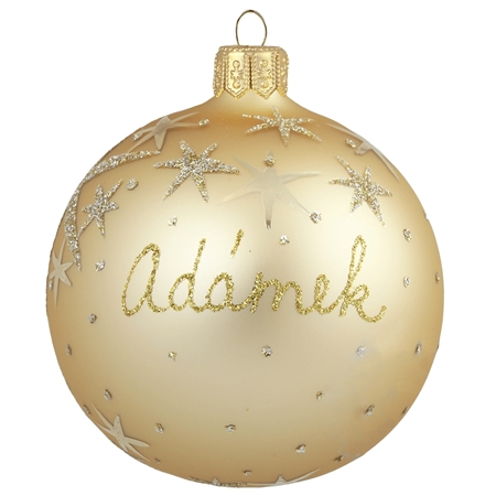 Christmas tree ball with name gold