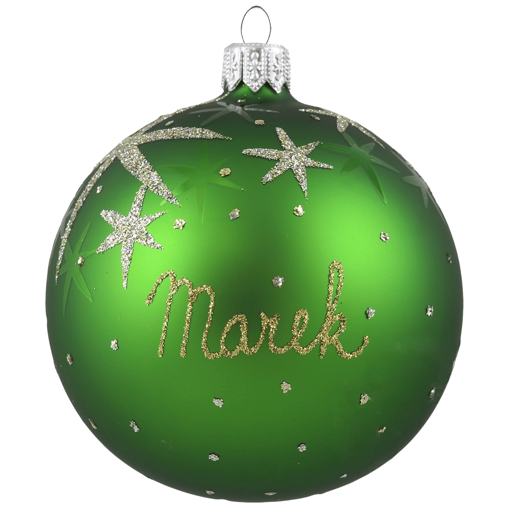 Christmas tree ball with name green