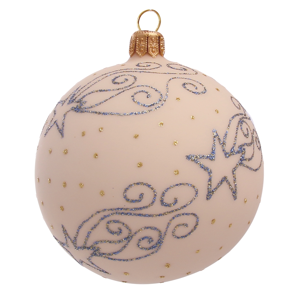 Cream Christmas ball with sky comets