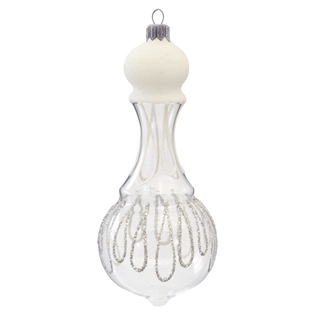 Transparent ornament with white decor