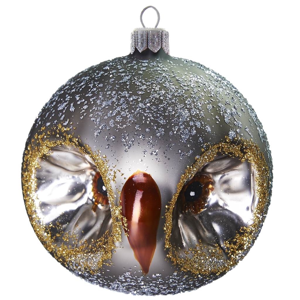 Christmas decoration owl gray