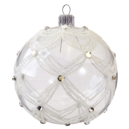 Timeless Bauble with Glittered Grid Décor and Beads