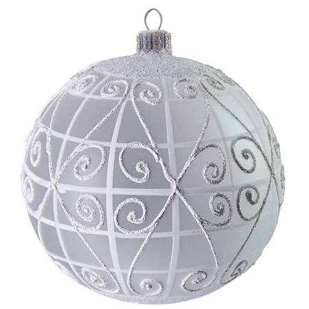 Lilac Christmas ball with white décor