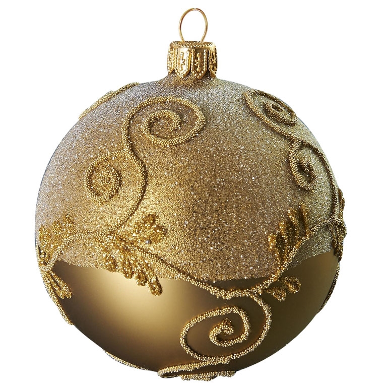 Christmas ball with gold ornaments