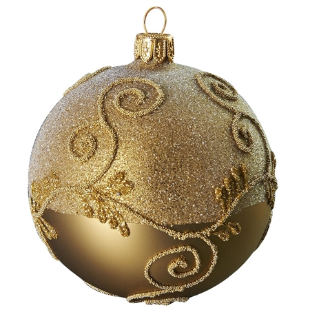 Christmas ball with gold ornaments