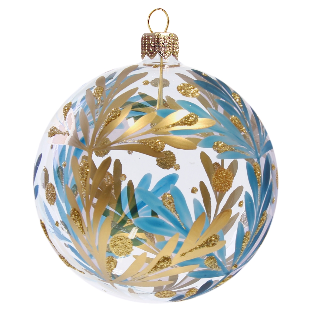 Glass Christmas ball with twig decor