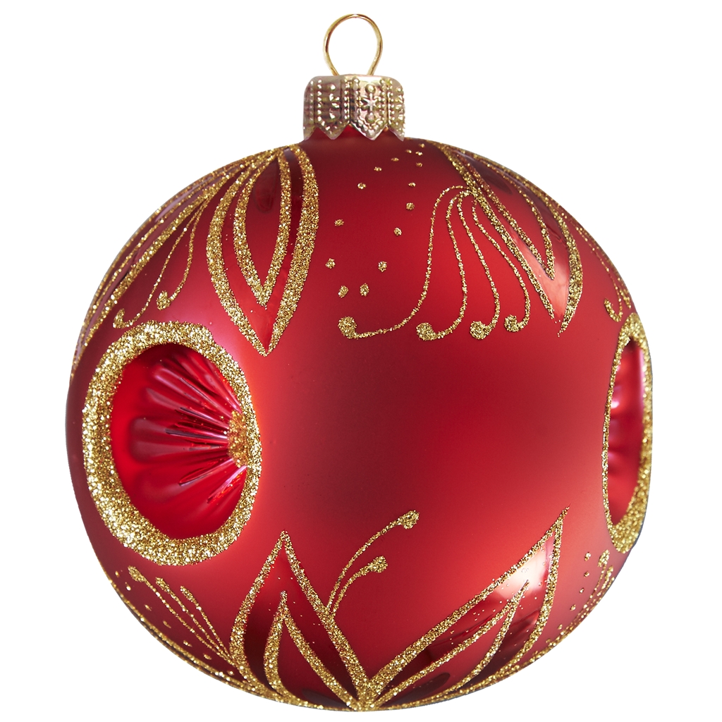 Red Christmas ball with a reflector
