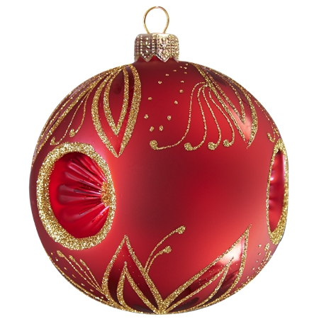 Red Christmas bauble with a reflector