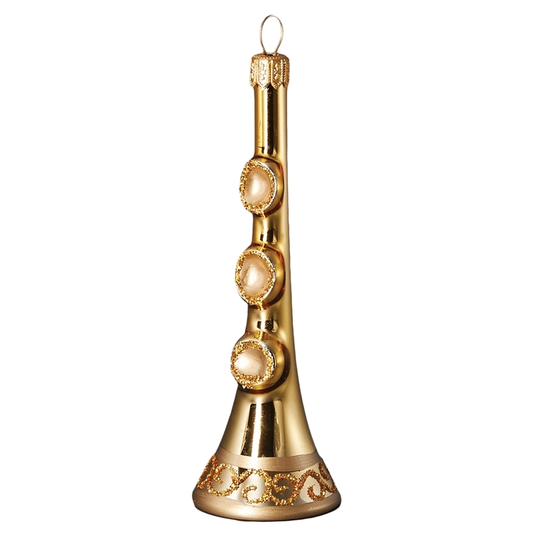 Christmas trumpet decoration gold