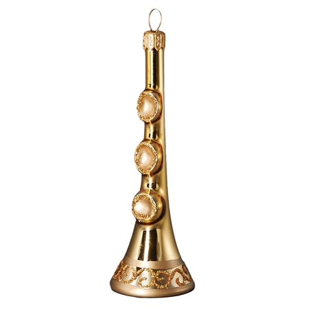 Christmas trumpet decoration gold