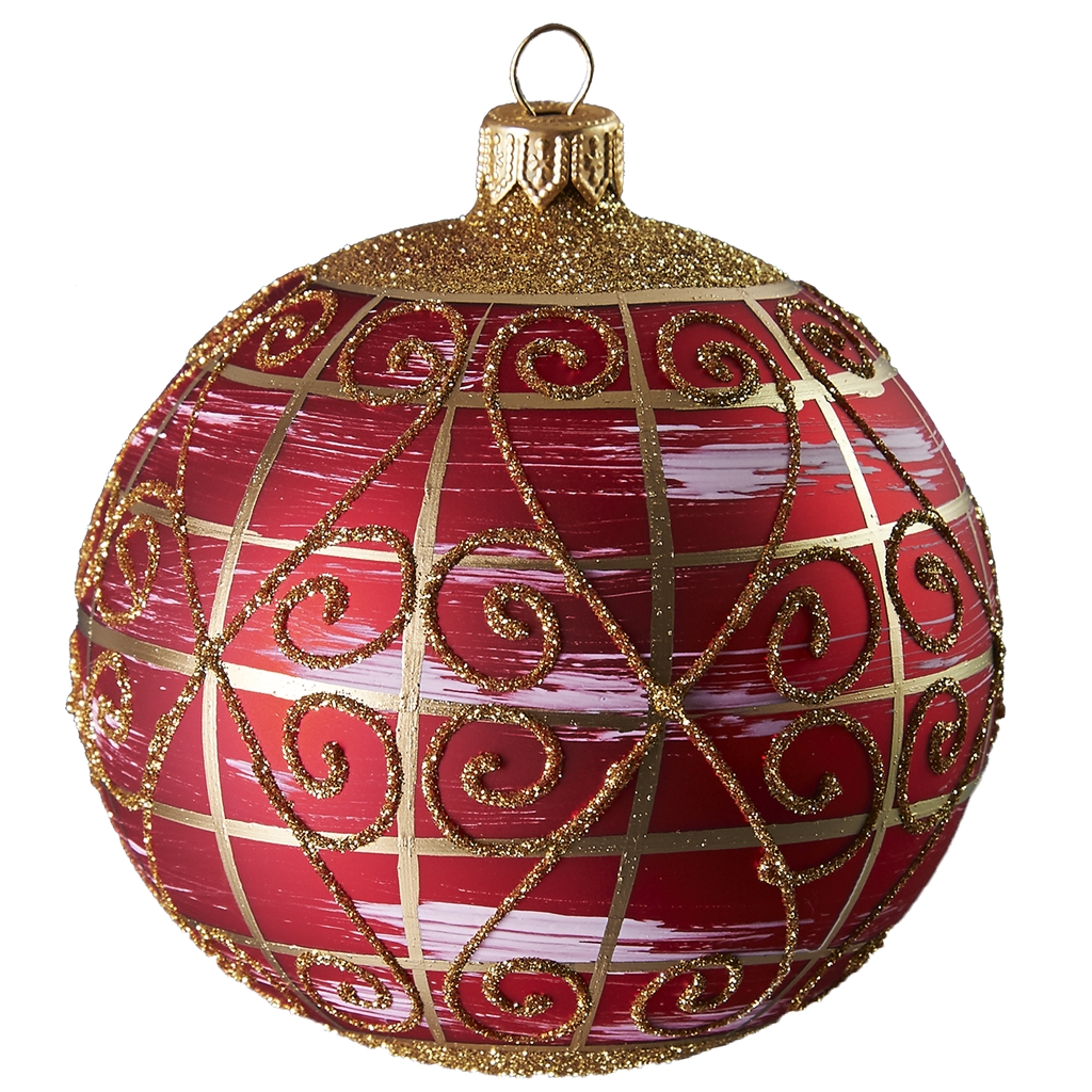 Red Matte Christmas Ball Ornament , Decoration Ř 6cm
