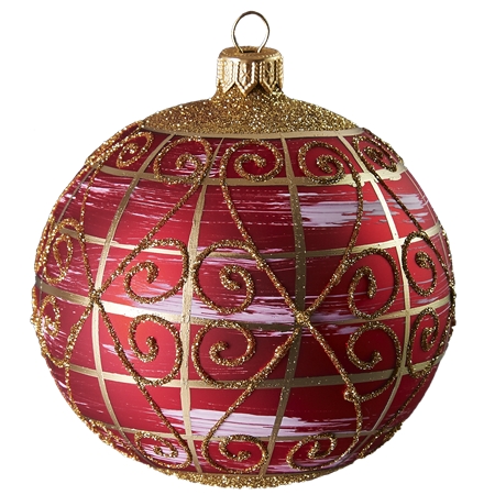 Red Matte Christmas bauble Ornament , Decoration