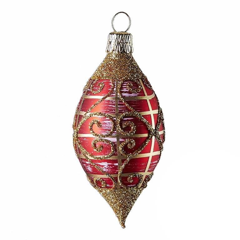 RUBY TEARDROP WITH GOLD LATTICE