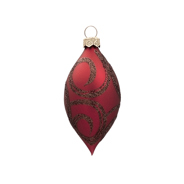 Claret Christmas olive with swirl decor matt finish
