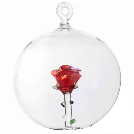 Transparent bauble with thorn rose