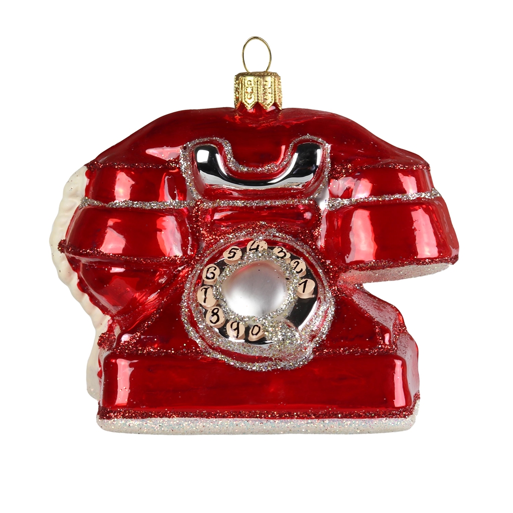 Christmas ornament red phone