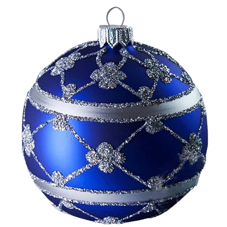 Blue Christmas ball with silver décor
