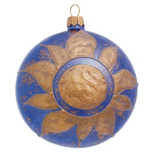 Blue Christmas ball with sun decoration