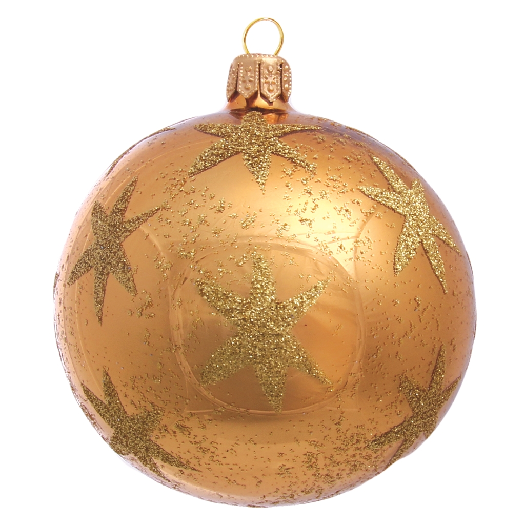 Orange Christmas bauble with stars