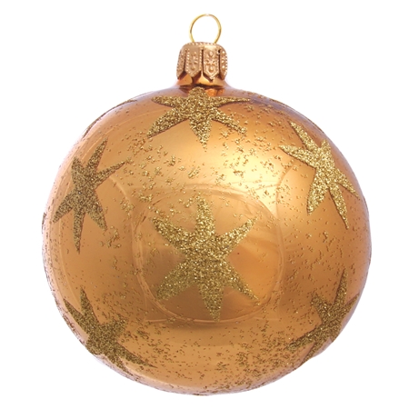 Orange Christmas bauble with stars