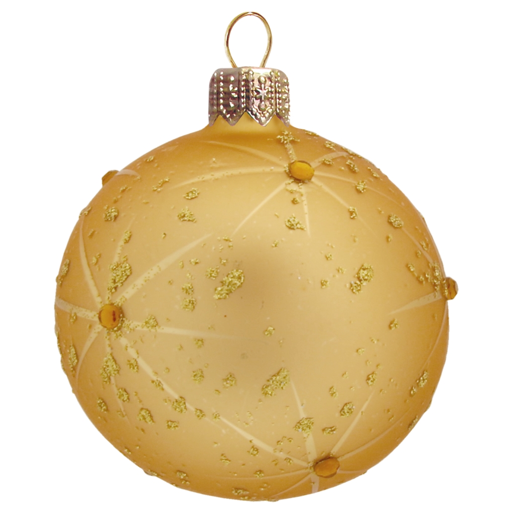 Orange Christmas bauble with stars