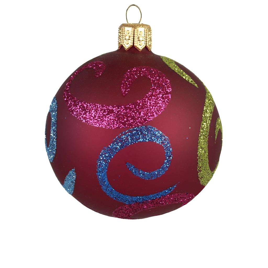 Ball burgundy with ornaments