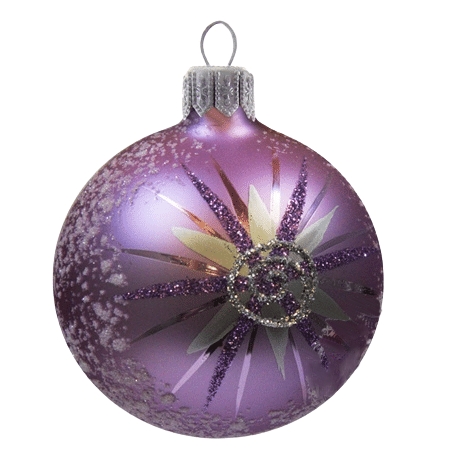 Purple Christmas bauble with star 8cm