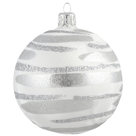 White ball with silver decor