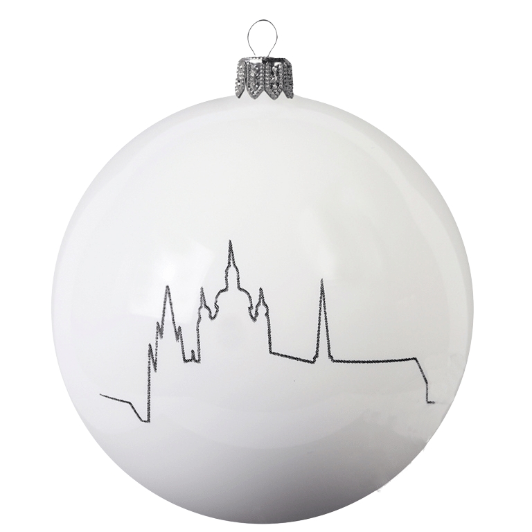 Christmas ball with Prague panorama