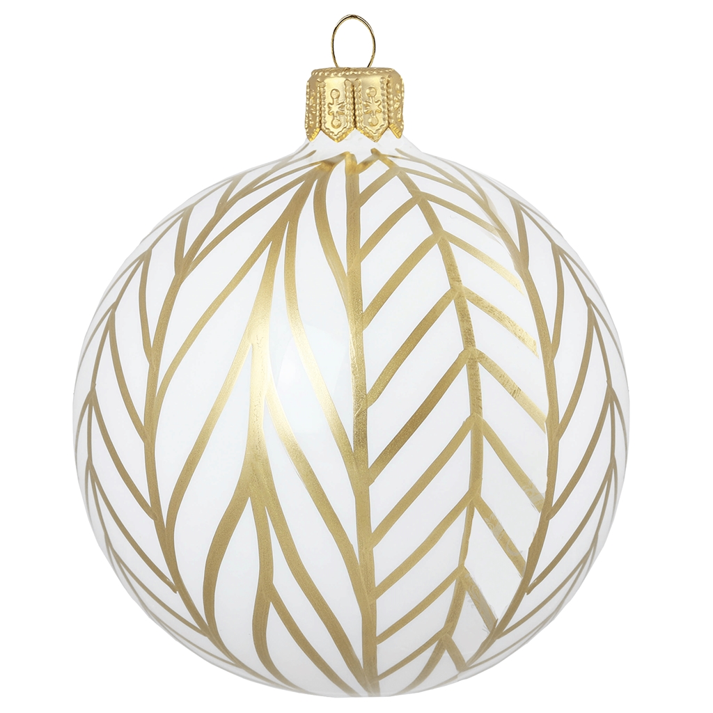 Christmas ball white with gold décor