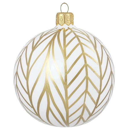 Christmas ball white with gold décor