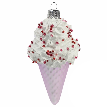 Glass Christmas ornament vanilla ice cream