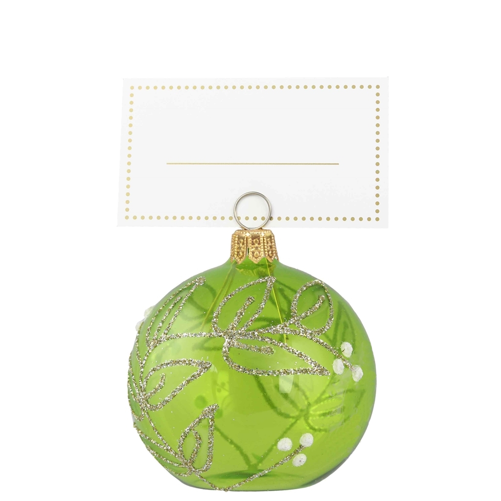 Christmas green seating card holder