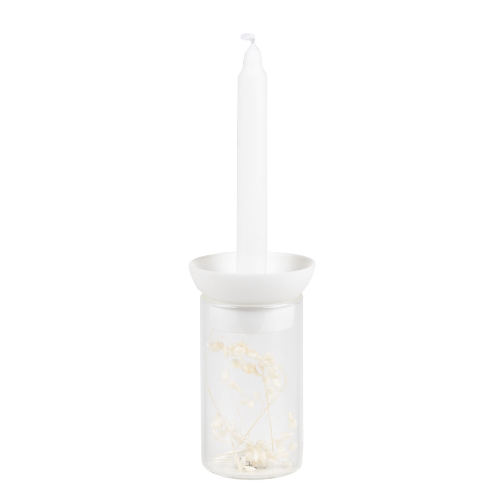 DIY porcelain candlestick white
