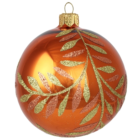 Orange Christmas ball with décor