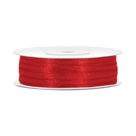 Red satin ribbon slim