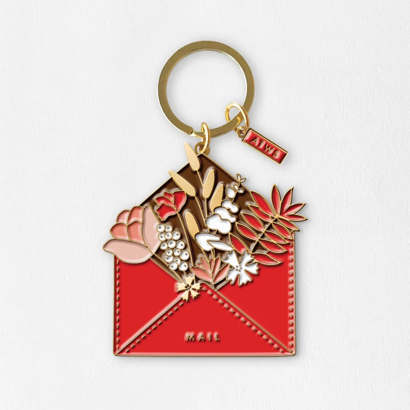 Keychain envelope full of flowers