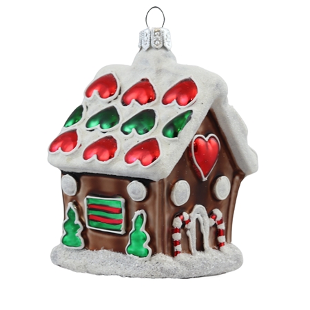 Gingerbread house with heart décor