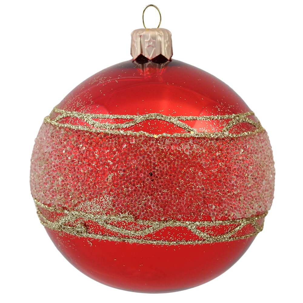 Red Christmas ball with decor
