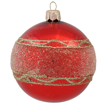 Red Christmas ball with decor
