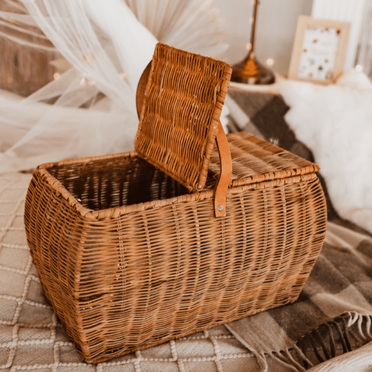 Rattan picnic basket