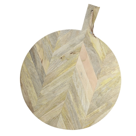 Large round mango wood cutting board