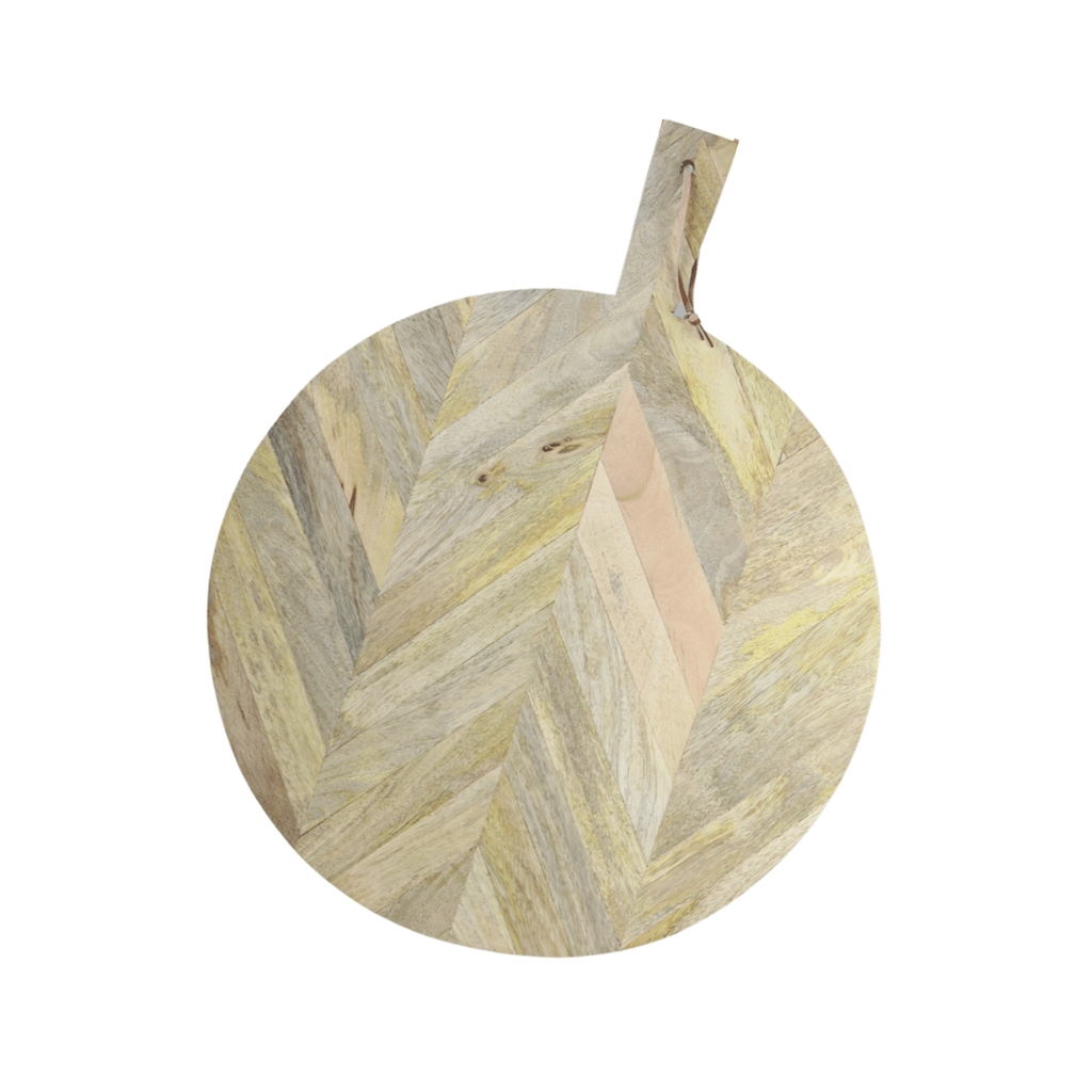 Small round mango wood cutting board