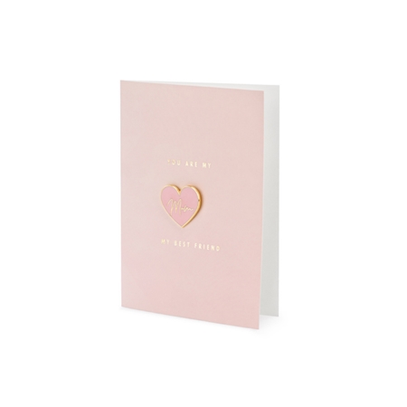 Pink card with enamel pin Mum