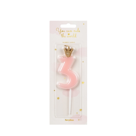 Birthday candle 3 pink
