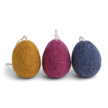 Set of felt colorful eggs