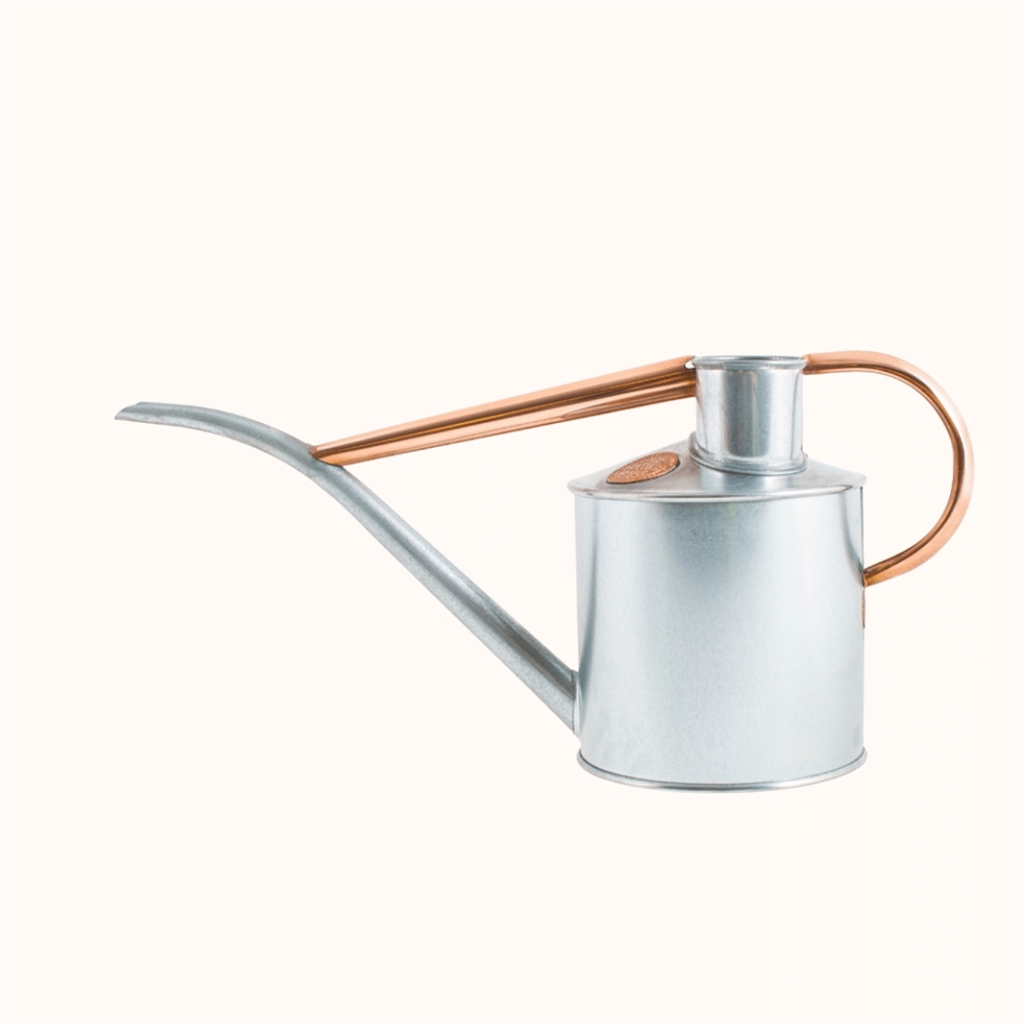 Metal watering can silver/copper 1 l