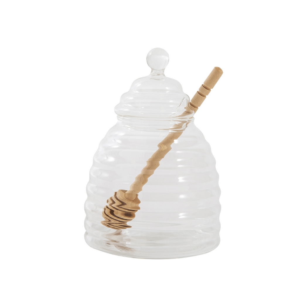 Glass honey jar