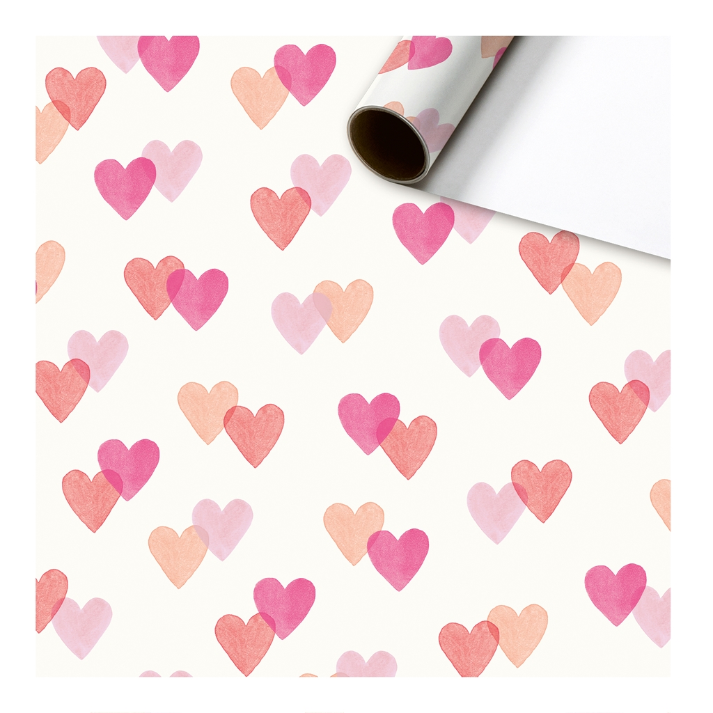 Wrapping paper with hearts