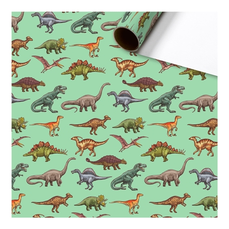 Wrapping paper with dinosaurs